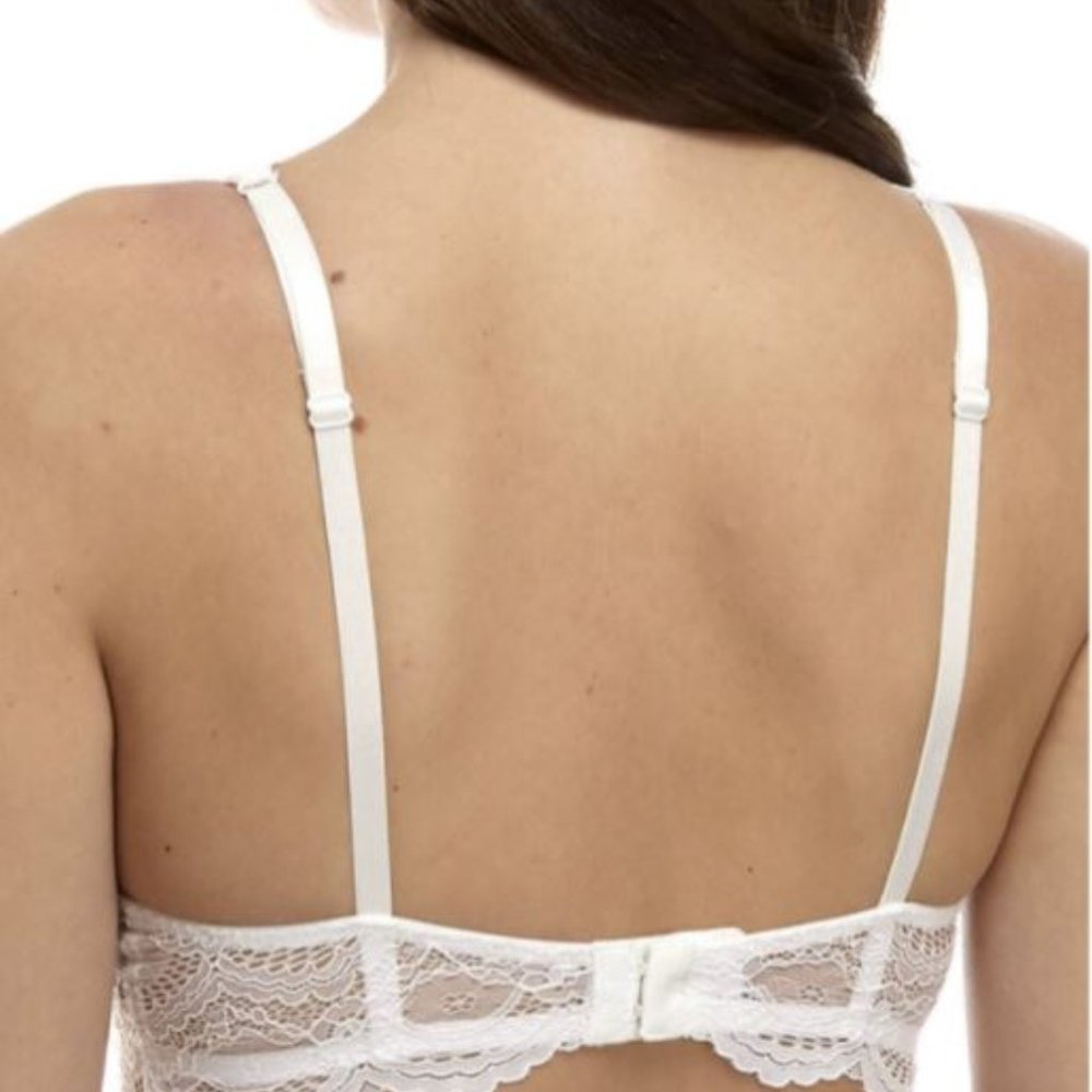 Free People Bra 32D White Plunge Lace NWT - Picture 2 of 6